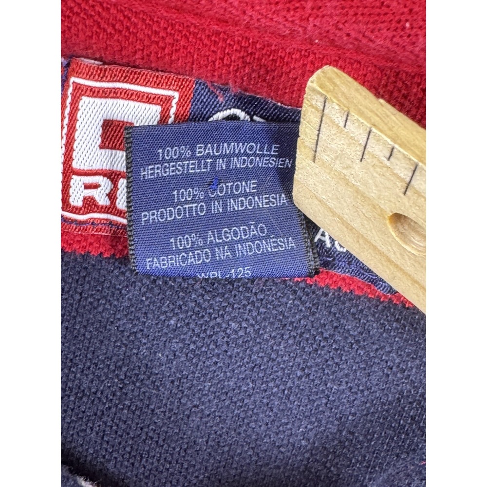 Chaps Ralph Lauren Polo Shirt Mens Large Red Navy Striped Short Sleeve Casual - Picture 9 of 9